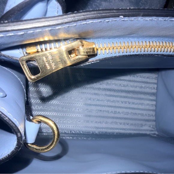 Prada Light Blue Saffiano Leather Shoulder Bag - Picture 9 of 13